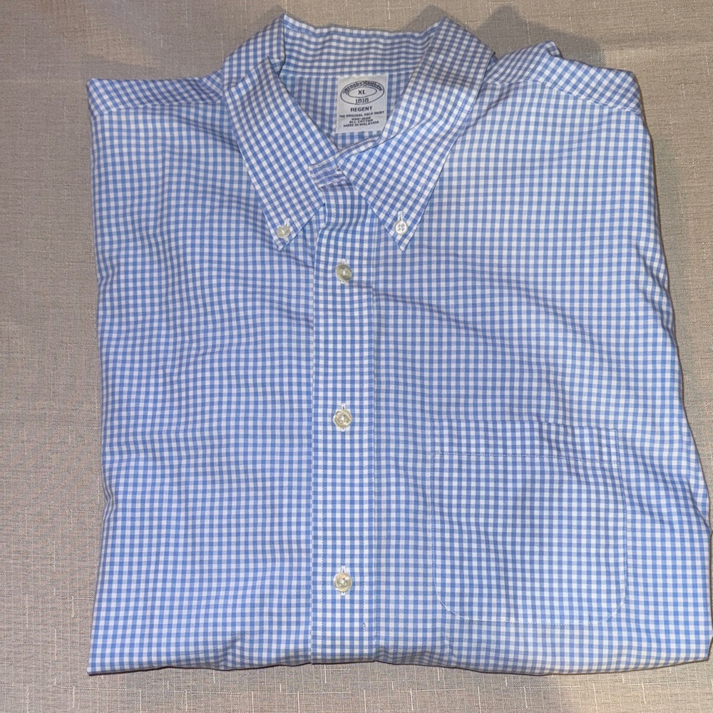 Brooks Brothers Light Blue Gingham Shirt